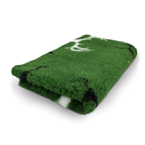 Vetbed grn med hjorte og gevir 150 x 100